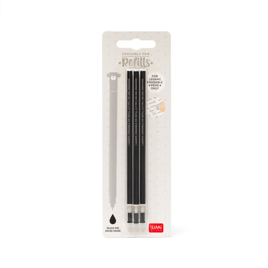Buy LEGAMI Erasable Gel Pen Refill Set Black Online in India 