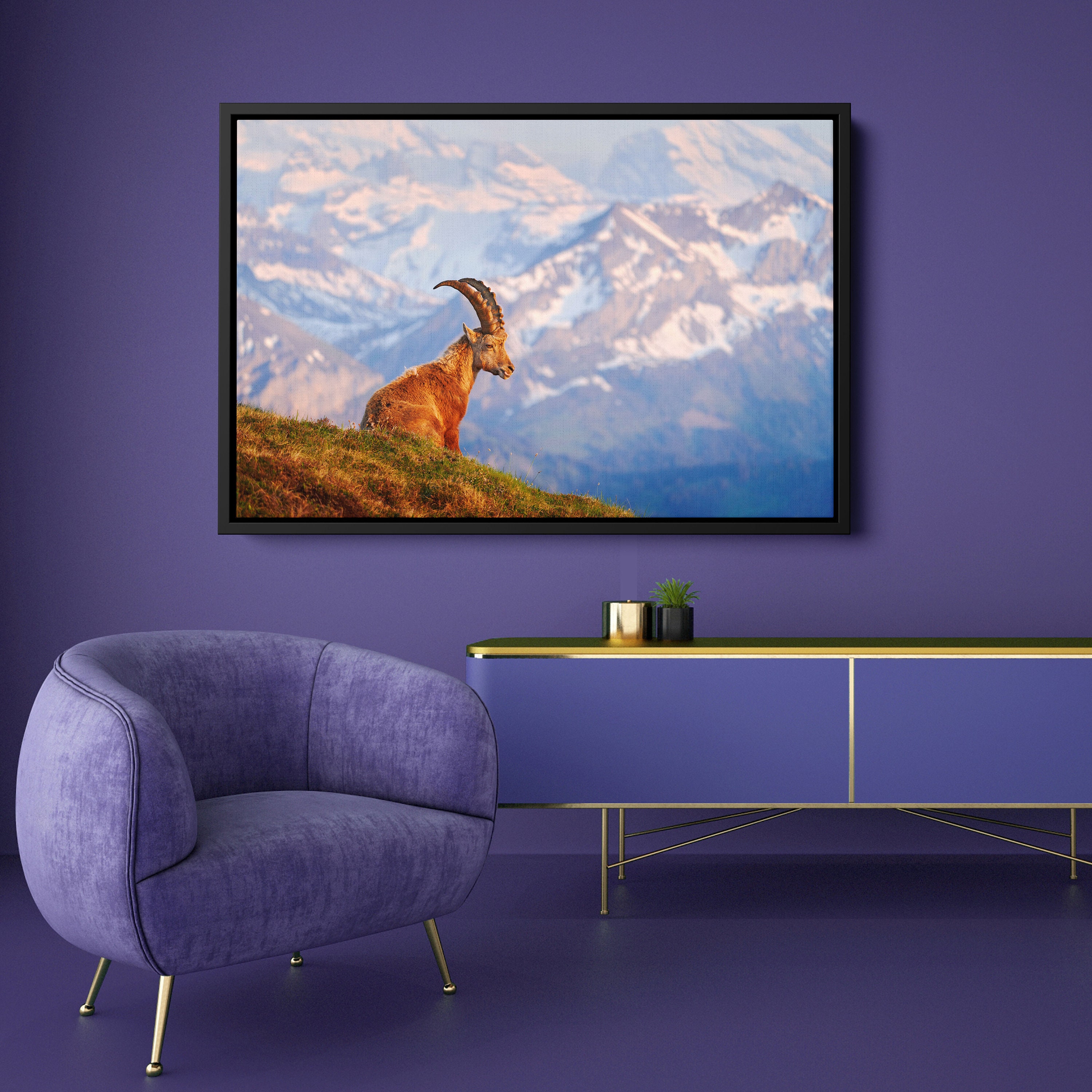 Goat Canvas Wall Art Goat in Nature Wild Animal Wall Art Etsy