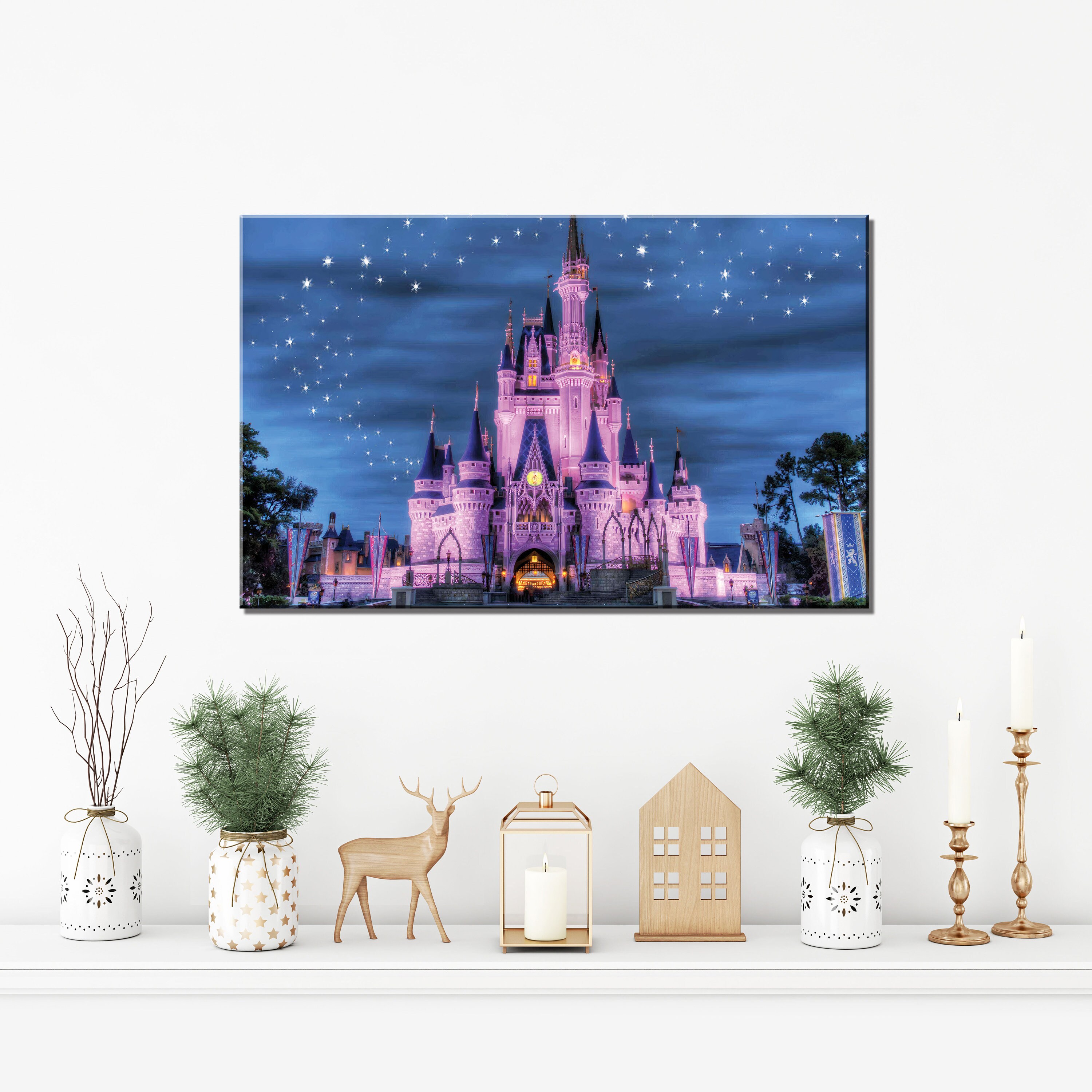 Disney Castle Canvas Wall Art Disneyland Print Disney Etsy