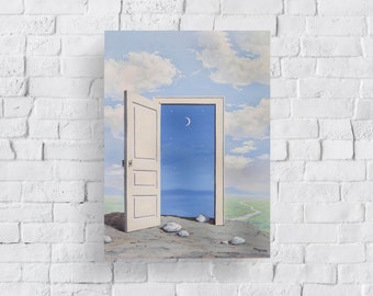 Rene Magritte Print: Surrealist Doorway to Night Sky, Mid-Century Modern Wall Art
