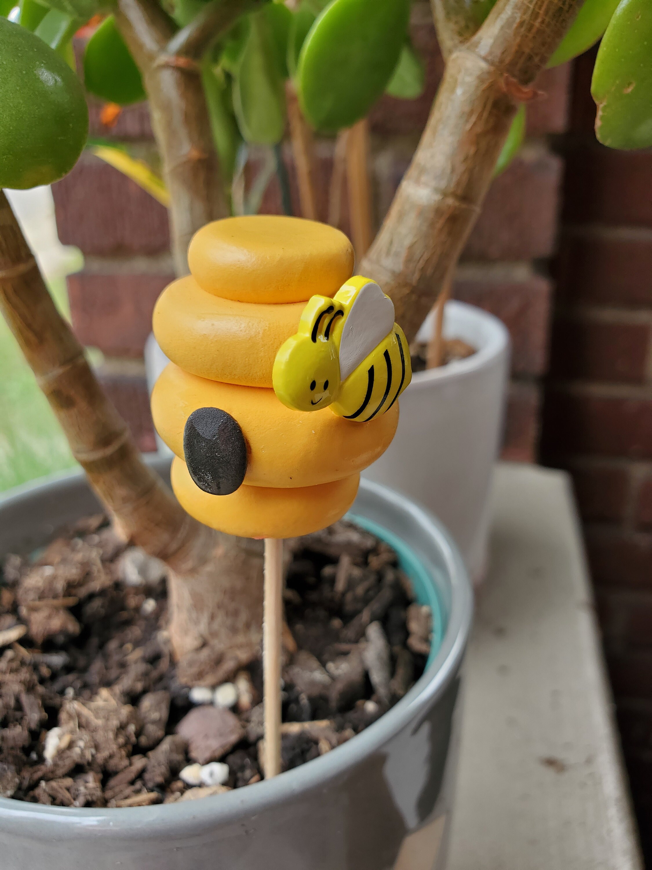 Winnie the Pooh , honey pot , 6 bees , number and badge handmade edible birthday cake topper