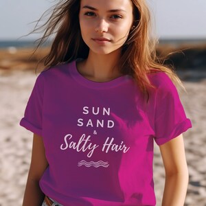 Sun Sand and Salty Hair T-shirt, Beach Shirt, Summer Shirt, Summer Vacation Shirt, Girls Getaway Shirt, Beach Vacation, Girls Trip Shirt