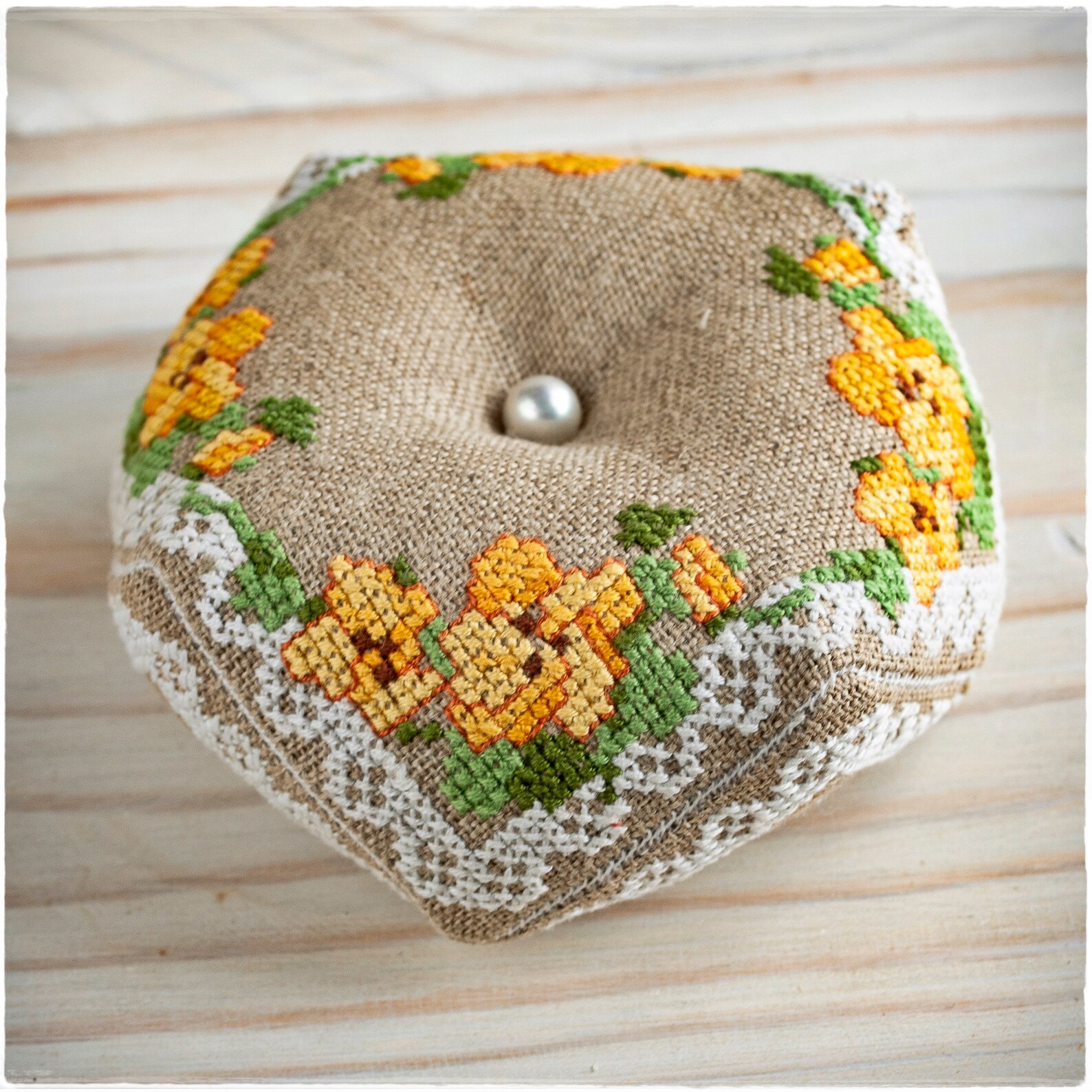 Cross Stitch Pattern Provence Style Biscornu Pin Cushion - Etsy