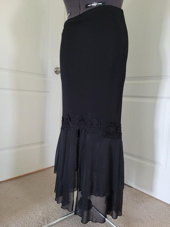 black layered maxi skirt - Gem