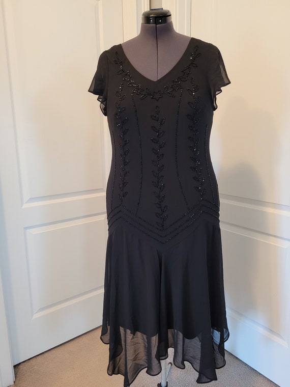 beautiful beaded black party dress - image 3