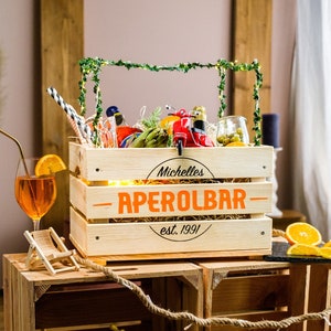 Aperol Geschenk Frauen Holzkiste Geschenkbox Spritz