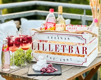 Lillet Geschenk Frauen Holzkiste Geschenkbox Wild Berry