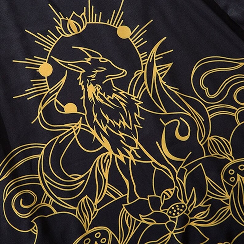 Lotus Fox Spirit Kimono / Japanese Haori Kimono / Kimono Etsy