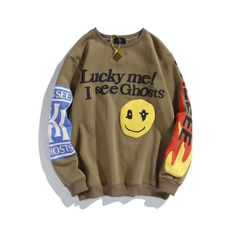 Kanye west sweatshirt lucky me i see ghosts Clearance