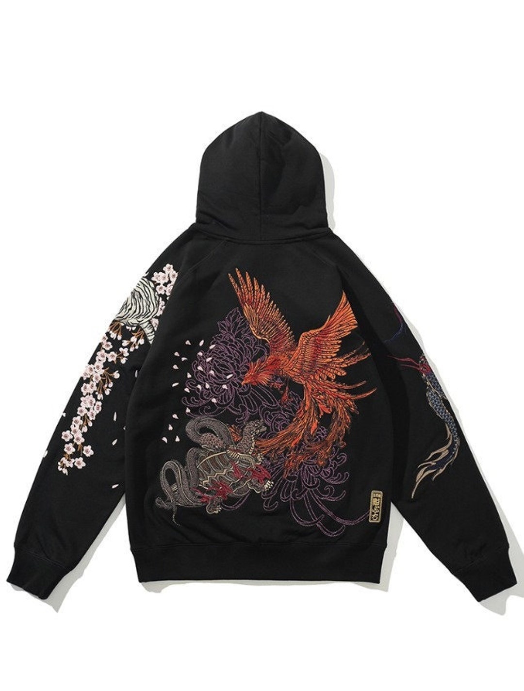 Embroidery Yokosuka Hoodie Dragon Phoenix Vintage Japanese - Etsy