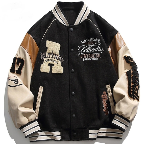 Letter Varsity Jacket Streetwear Bomber Jacket Hip Hop -  Sweden