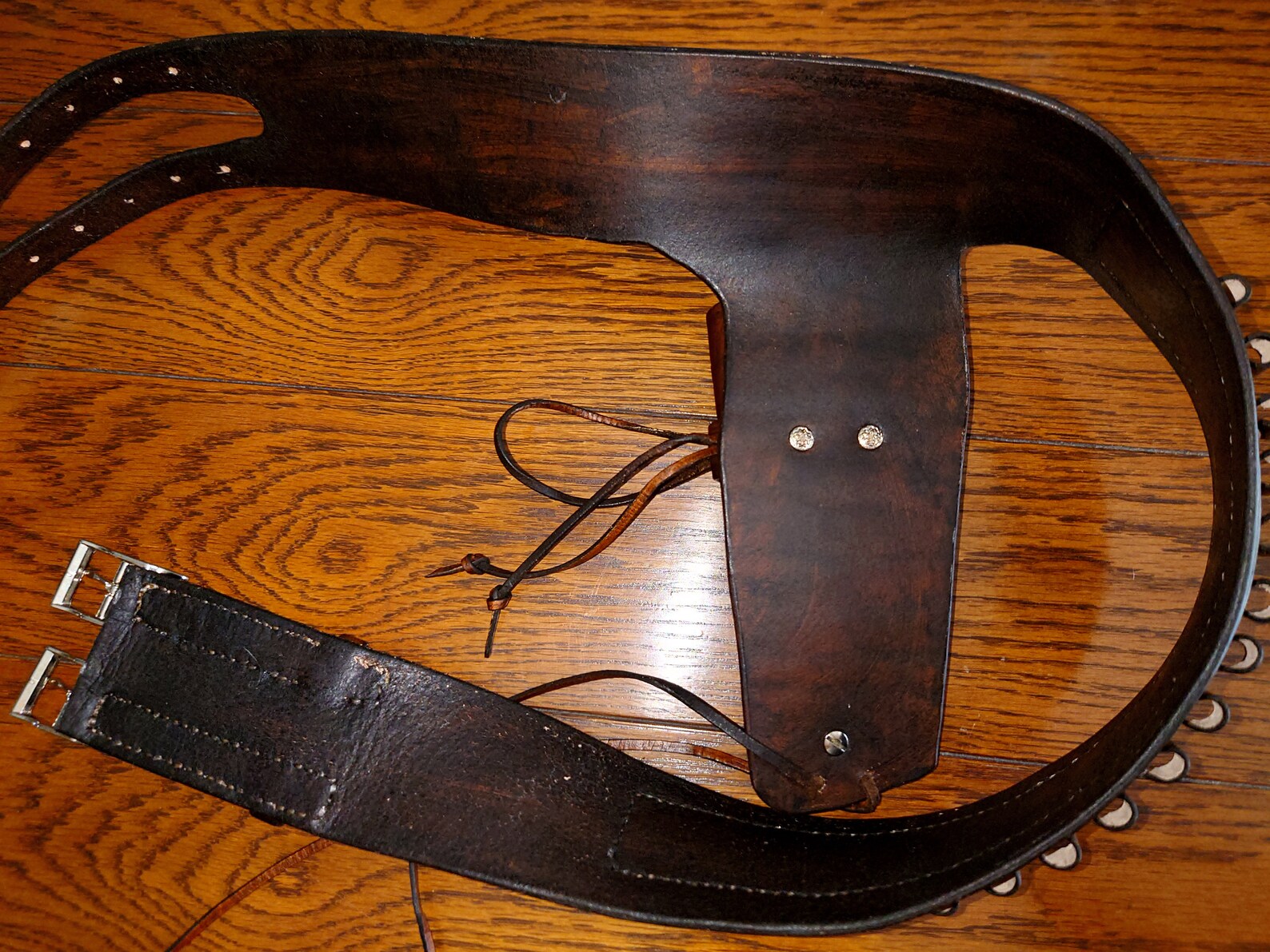 Western Gunslinger Belt With Quickdraw Holsterdyed Brownanimal