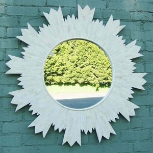 Handmade Mother-of-pearl Inlay Frame Mirror Vintage Decor Home Gift