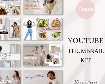 Youtube Kit, Youtube Channel Kit, Youtube Branding Kit, Youtube Banner | YouTube Thumbnail Kit l Youtube Brand Kit.