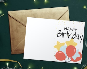 Happy Birthday Digital Card - Digital Greeting Card - Digital Print Card - Printing Greeting Card - Printing Digital Card - Digital Download