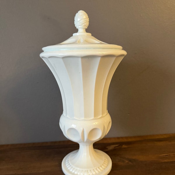 Tiara Glass Milk Glass Urn Apothecary