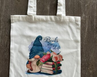 Gnome tote book bag