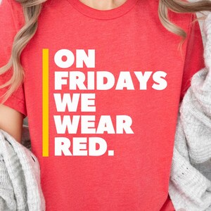 Red Friday KC Chiefs Shirt, Unisex Gameday Tee image 1