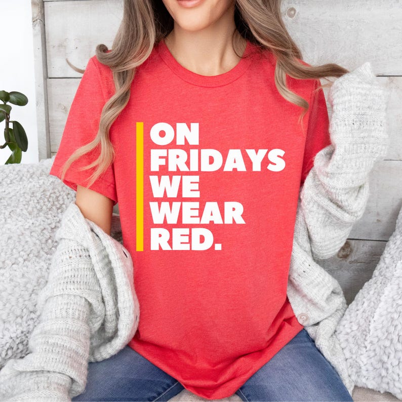 Red Friday KC Chiefs Shirt, Unisex Gameday Tee image 1