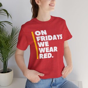 Red Friday KC Chiefs Shirt, Unisex Gameday Tee image 6