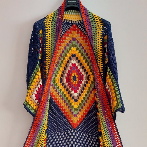 Granny Square Cardigan Knitting Jacket Women's Coat - Etsy