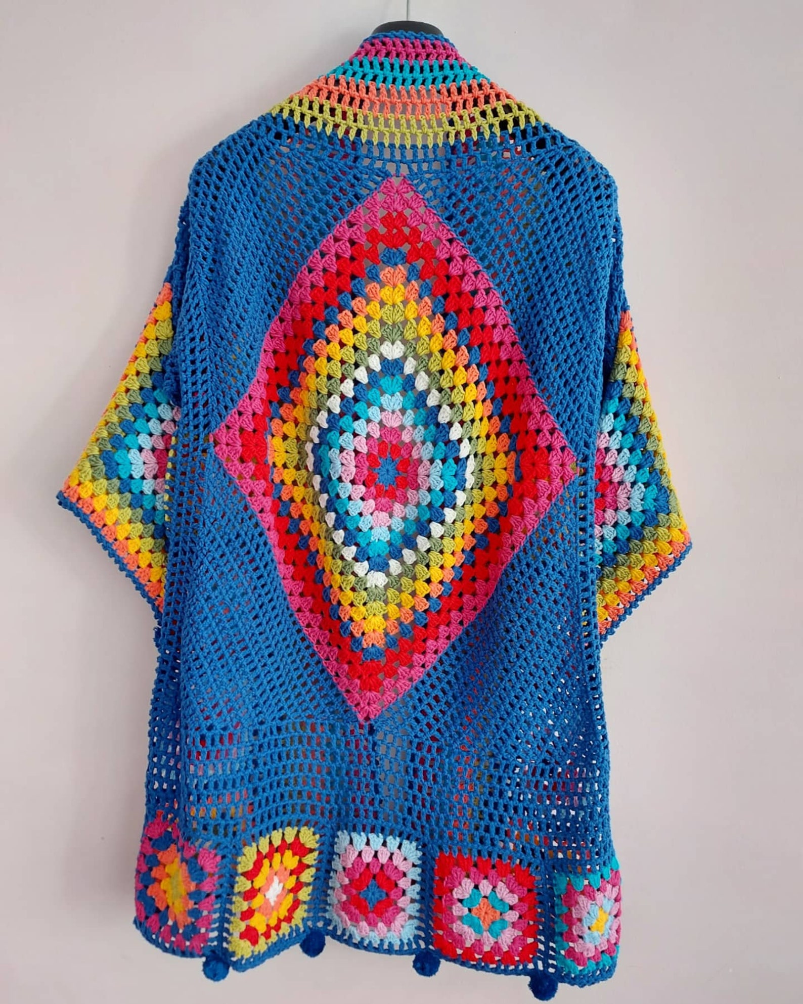 Crochet Granny Square Cardigan Crochet Boho Jacket Handknit Etsy