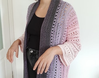 Knitwear Cotton Crochet Cardigan:  Crochet Lace Sweater