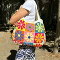Granny Square Bag Daisy: Aesthetic Spring Style , Crochet Handmade Tote Bag, Custom Hobo Bag product logo