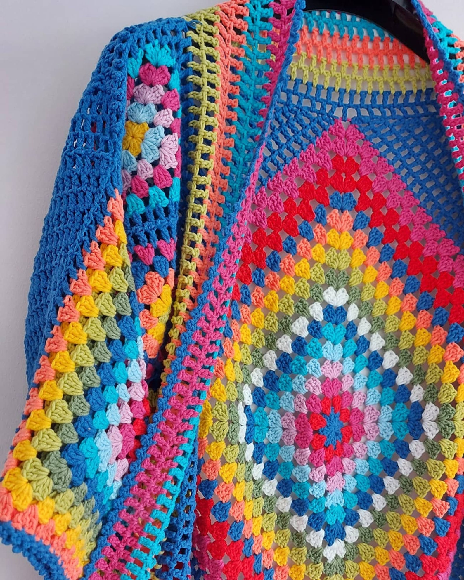 Crochet Granny Square Cardigan Crochet Boho Jacket Handknit Etsy
