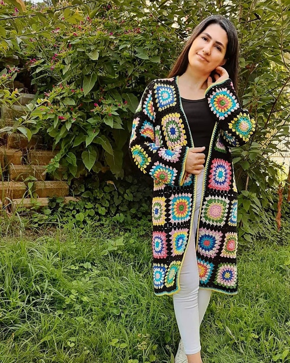 crochet granny square cardigan