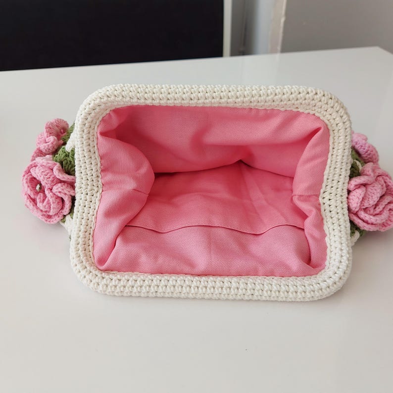 Handmade Sunflower Crochet Clutch Bag: Granny Square Purse, Gift for- her, Galentine's Day Gifts Bag image 8