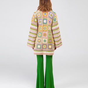for Crochet Patchwork Jacket, Granny Square Cardigan, Crochet Boho Coat, Granny Square Sweater, Handmade Cardigan Sweater, Gift for her