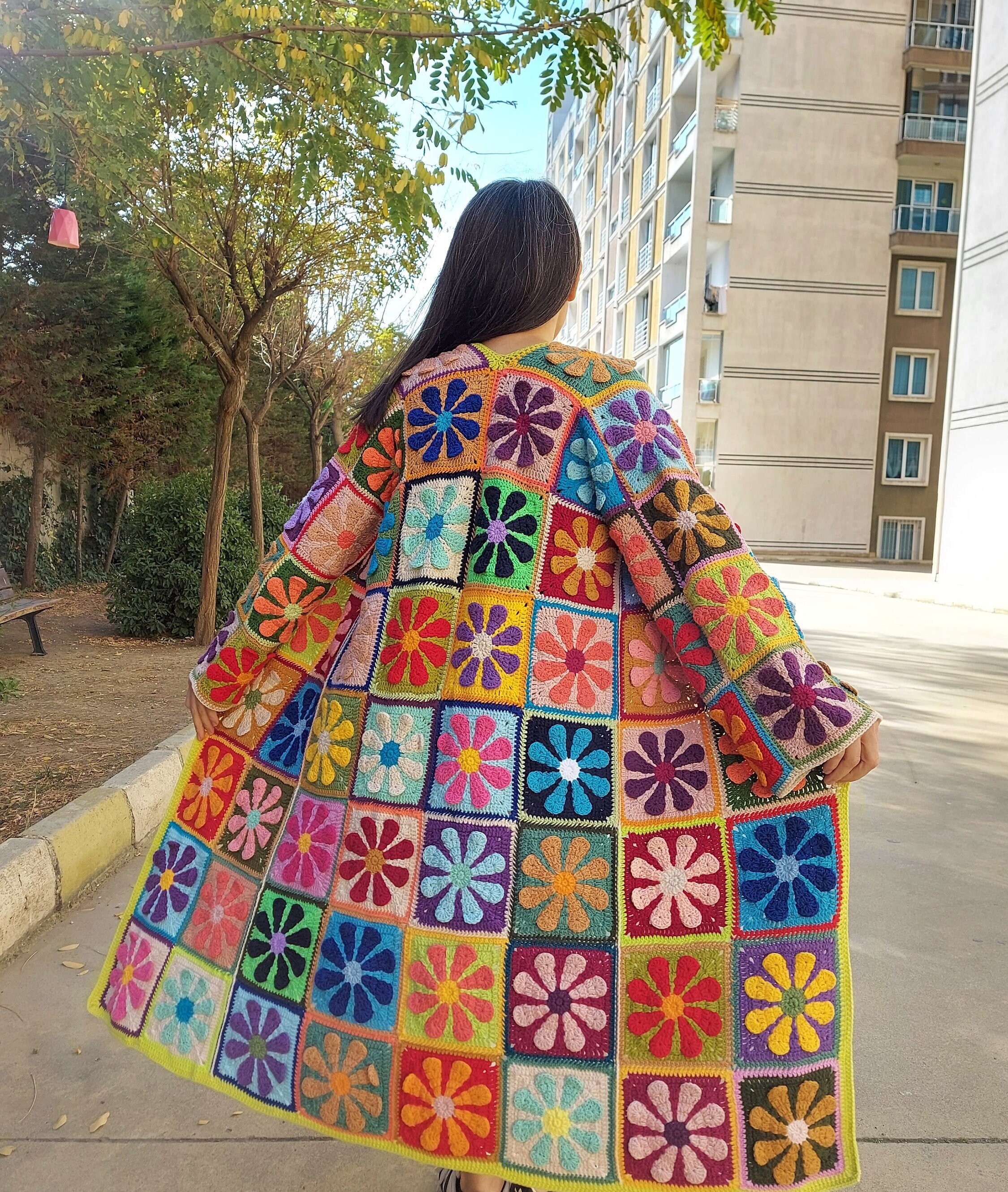 Melodress casual patchwork long deals coat