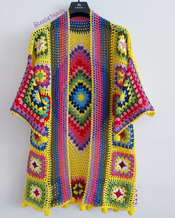 Granny Square Sweater, Patchwork Cardigan, Granny Square