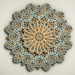 3D Mandala SVG Files, Layered Mandala DXF cut files, Laser Cut Mandala Multilayer, files for cnc router, Laser Cut template M2_1