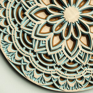 3D Mandala SVG Files, Layered Mandala DXF cut files, Laser Cut Mandala Multilayer, files for cnc router, Laser Cut template M7_1