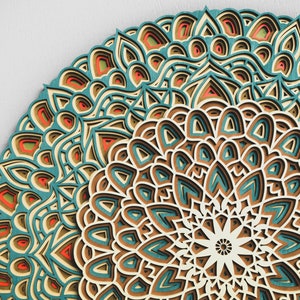 3D Mandala SVG Files, Layered Mandala DXF cut files, Laser Cut Mandala Multilayer, files for cnc router, Laser Cut template M4_1