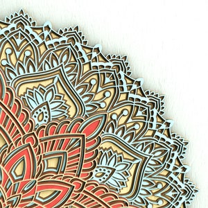 3D Mandala SVG Files, Layered Mandala DXF cut files, Laser Cut Mandala Multilayer, files for cnc router, Laser Cut template M6_1