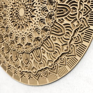 3D Mandala SVG Files, Layered Mandala DXF cut files, Laser Cut Mandala Multilayer, files for cnc router, Laser Cut template M16