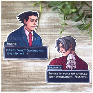 Ace Attorney Stickers | Phoenix Wright and Miles Edgeworth