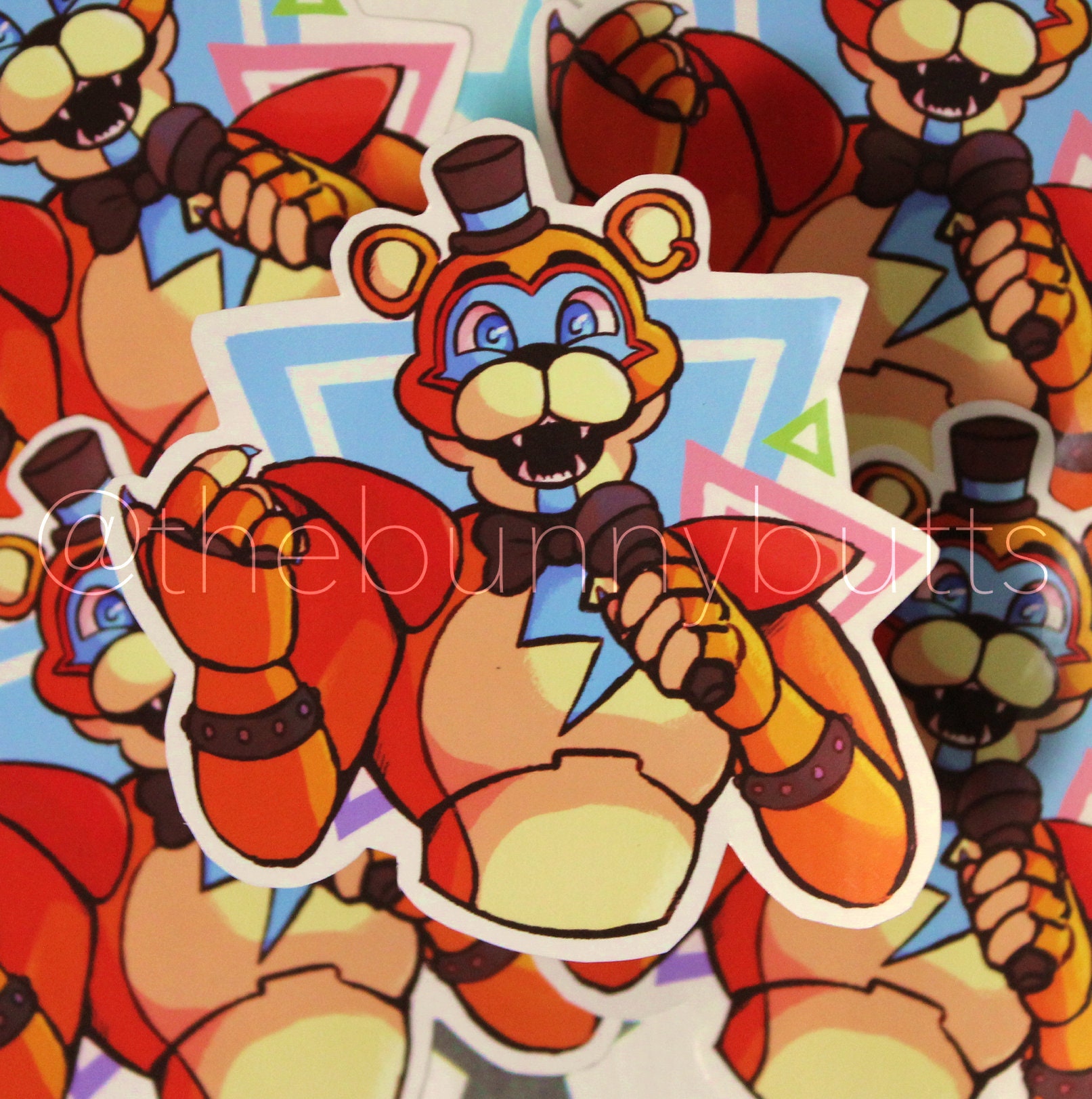 FNAF - Glamrock Bonnie & Glamrock Freddy (Security Breach) Sticker for  Sale by kaypanicarts