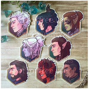 Baldur's Gate 3 Sticker Set | Astarion, Shadowheart, Lae'zel, Minthara, Halsin, Gale, Karlach, and Wyll