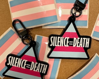 Trans Pride Stille=Tod Acryl Schlüsselanhänger