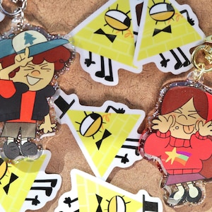 Mystery Twins Glitter Acrylic Keychain/Sticker Set