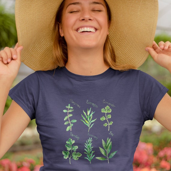 Herb Botanical Gardening T-shirt, Herbs T-shirt, Gardening Gift Mom Tshirt  Design Elements, Botanical Shirt for Women, Cottagecore Shirt Men 