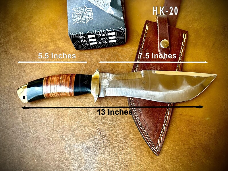 13 Large Handmade Razorback Knife, Fixed Blade Knife, Full Tang Bowie Knife, Hunting