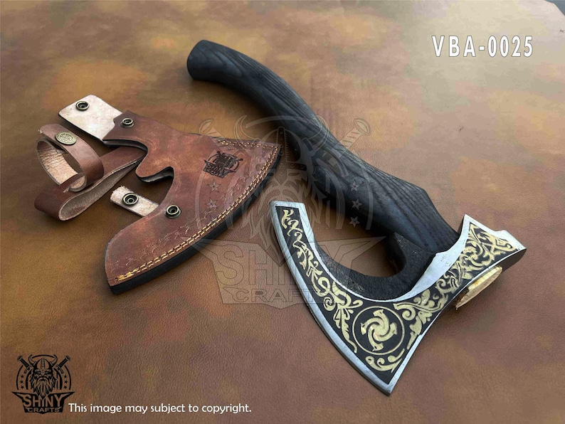 Viking Axe Real Viking Throwing Axe Leather Handle Etsy
