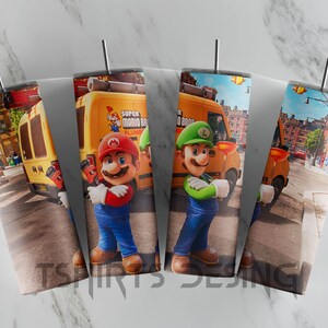 Super Mario New Tumbler Wrap Bundle, 20oz Skinny Tumbler Png, Mario Tumbler, 20oz Skinny Straight, Cartoon Tumbler Sublimation Design