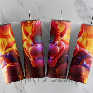 Bowser Super Mario New Tumbler Wrap Bundle, 20oz Skinny Tumbler Png, Mario Tumbler, 20oz Skinny Straight, Cartoon Tumbler Sublimation Design