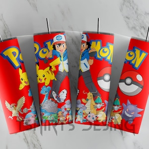 Pokemon Tumbler Png, Pokemon design, Descarga digital de Tumbler / Cartoon 20 oz Tumbler PNG / Tumbler Wrap Download / Plantilla Sublimación